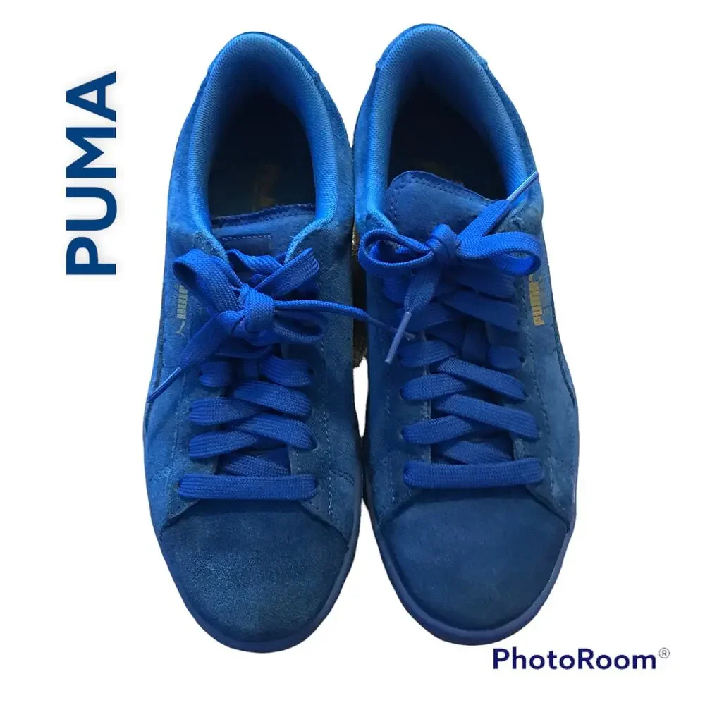 Puma Leather Suede Junior Sneakers True Blue Size 6C